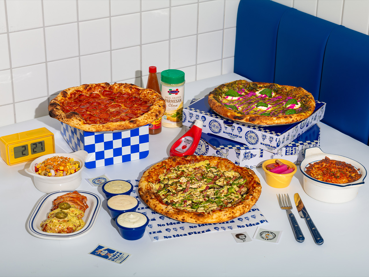 노아이디어피자 피자 연출